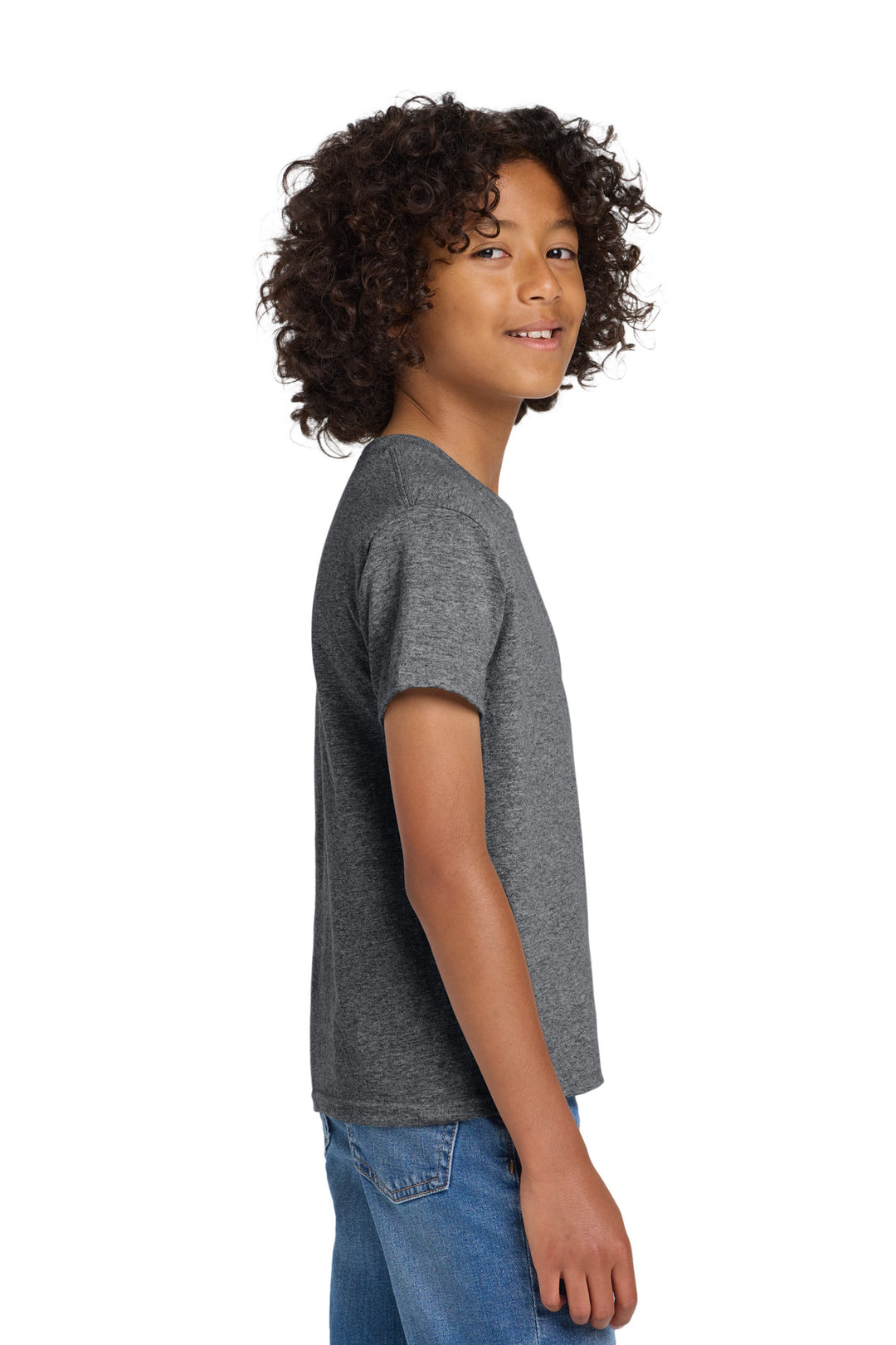 GphHeather Gildan Youth DryBlend 50 Cotton/50 Poly T-Shirt. 8000B