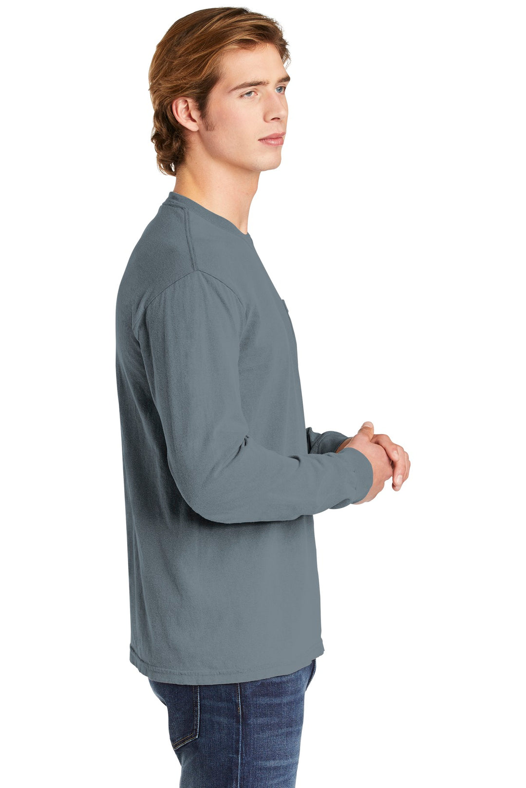 Granite COMFORT COLORS Heavyweight Ring Spun Long Sleeve Pocket Tee. 4410