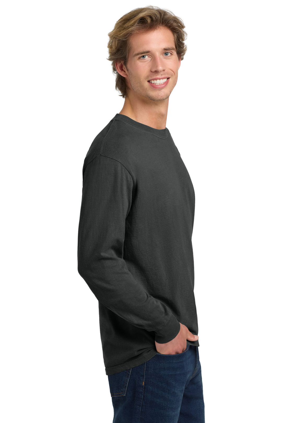 Graphite COMFORT COLORS Heavyweight Ring Spun Long Sleeve Tee. 6014