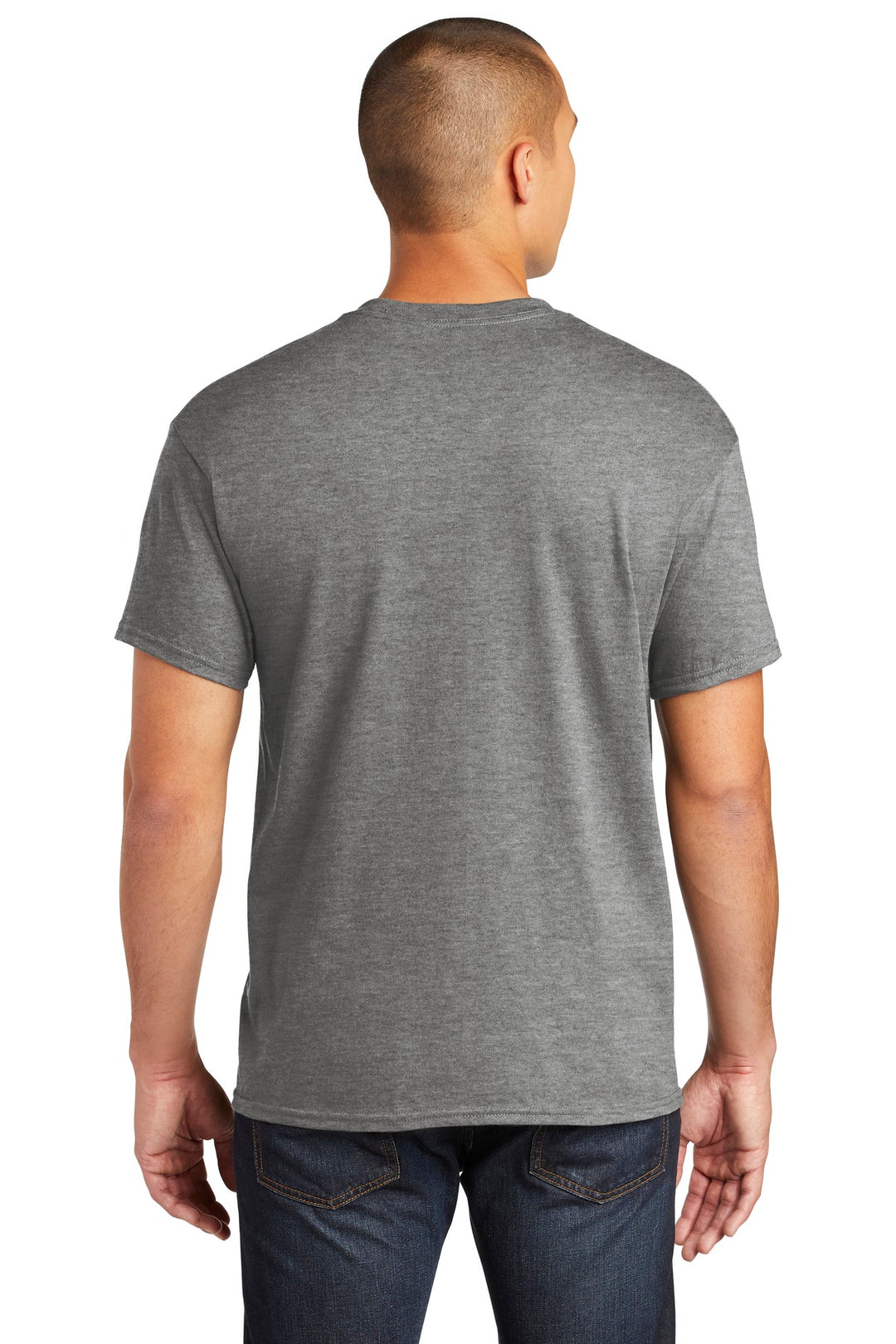 Graphite Hthr Gildan Heavy Cotton 100% Cotton Pocket T-Shirt. 5300