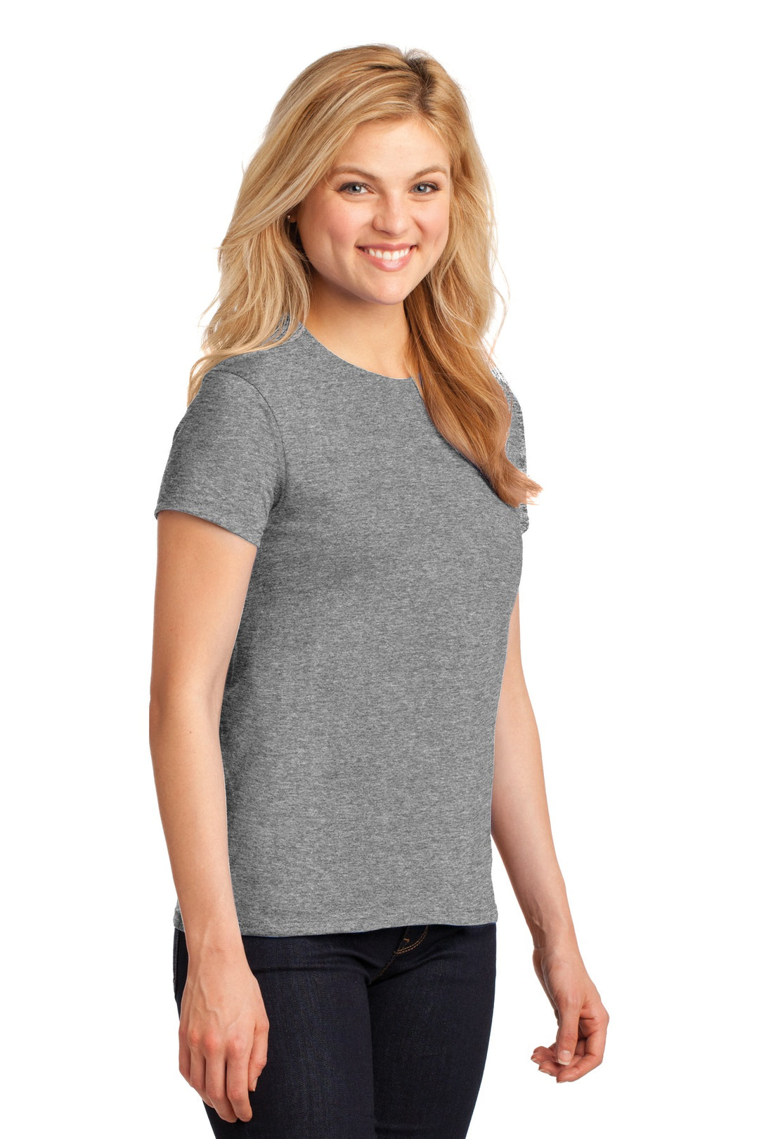 Graphite Hthr Gildan Women's Heavy Cotton 100% Cotton T-Shirt. 5000L