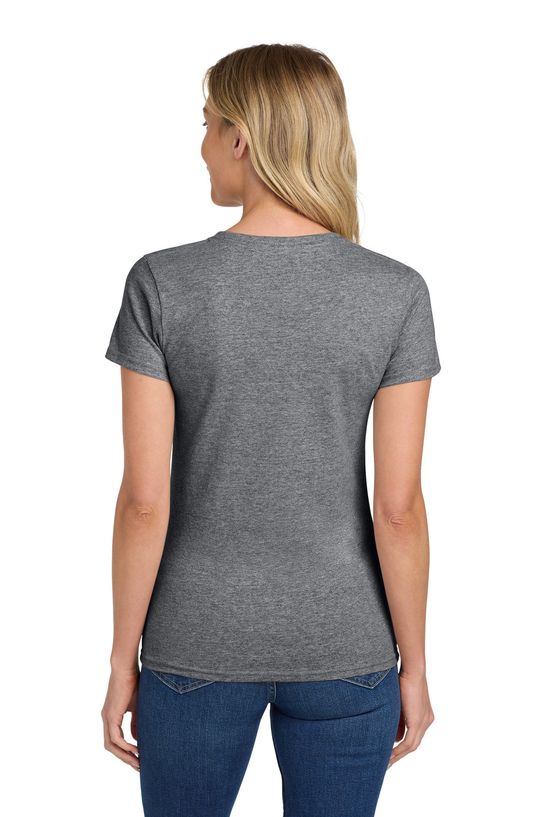 Graphite Hthr Gildan Women's Heavy Cotton 100% Cotton T-Shirt. 5000L