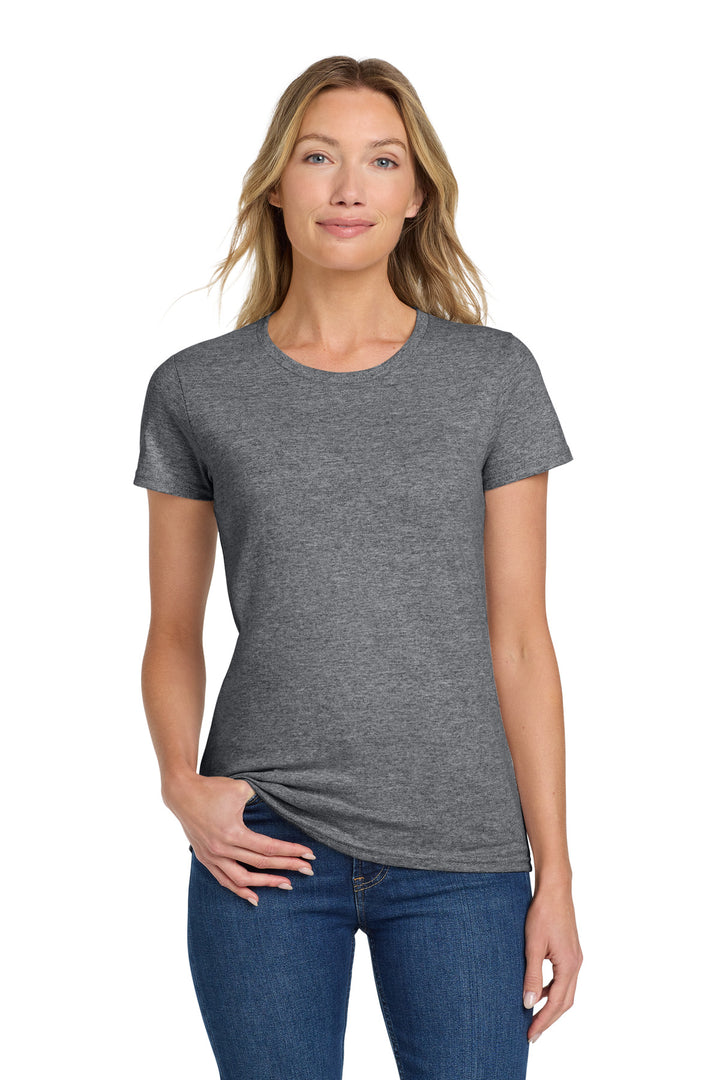 Graphite Hthr Gildan Women's Heavy Cotton 100% Cotton T-Shirt. 5000L