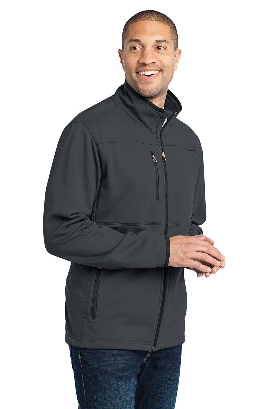 Graphite Port Authority Pique Fleece Jacket. F222