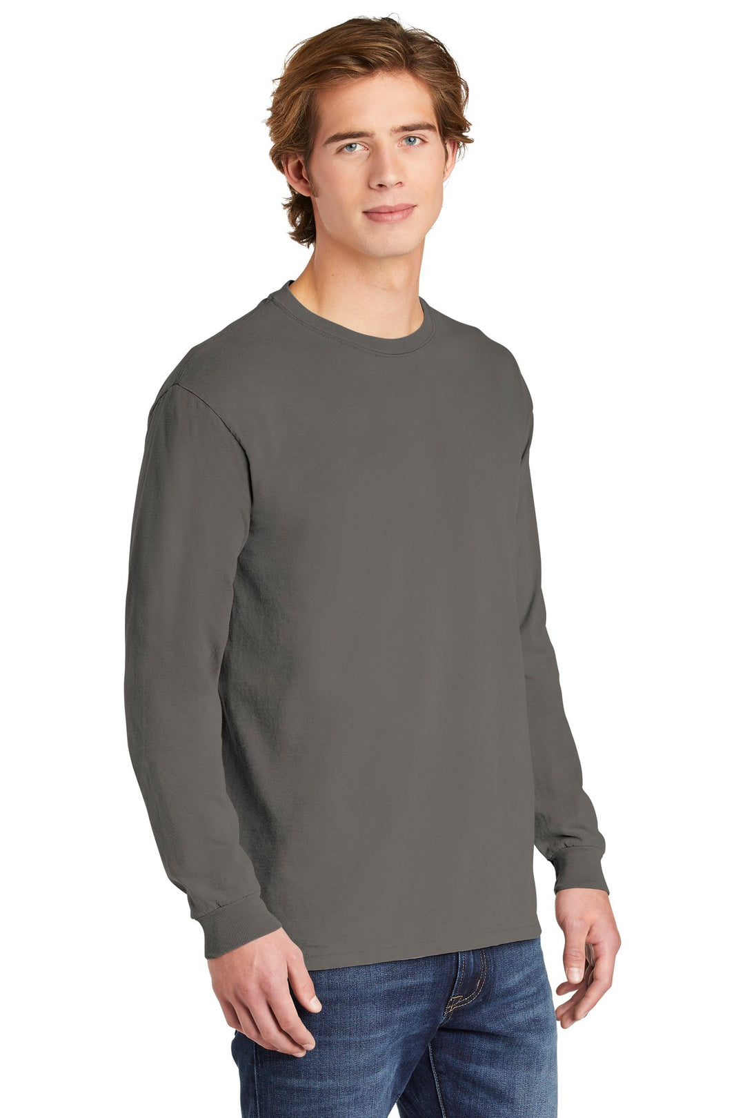 Grey COMFORT COLORS Heavyweight Ring Spun Long Sleeve Tee. 6014