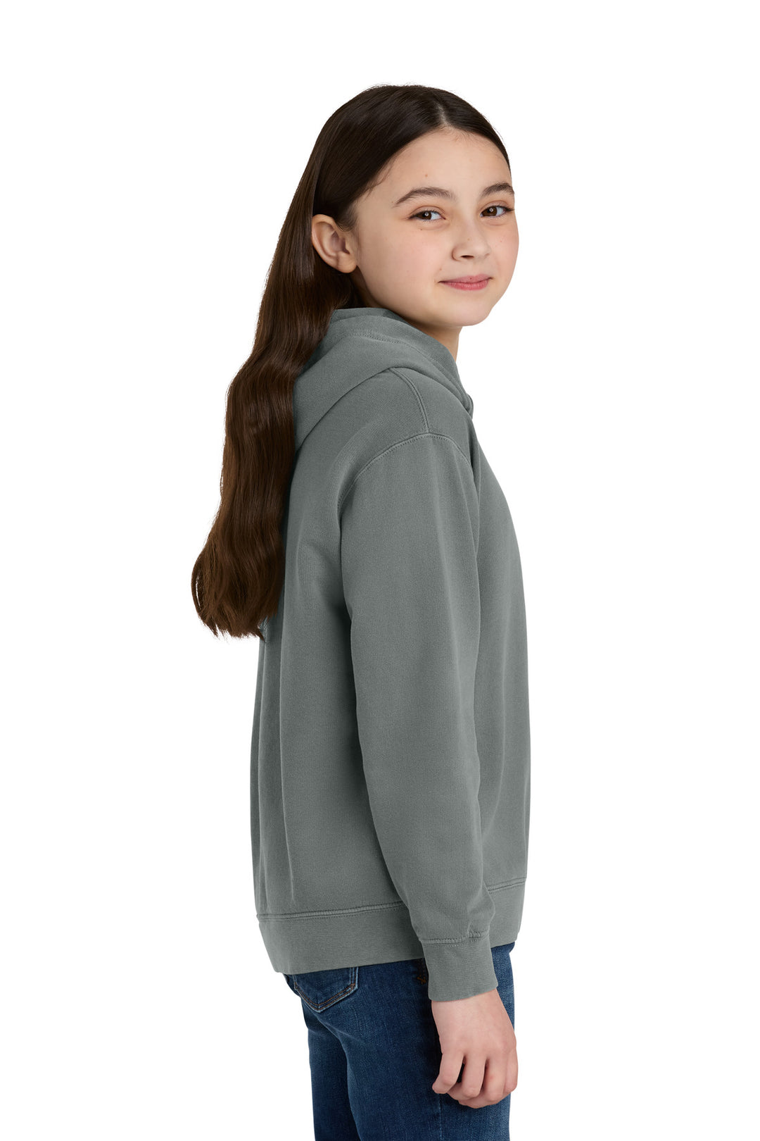 Grey Comfort Colors Youth Lightweight Hooded Sweatshirt 1467Y