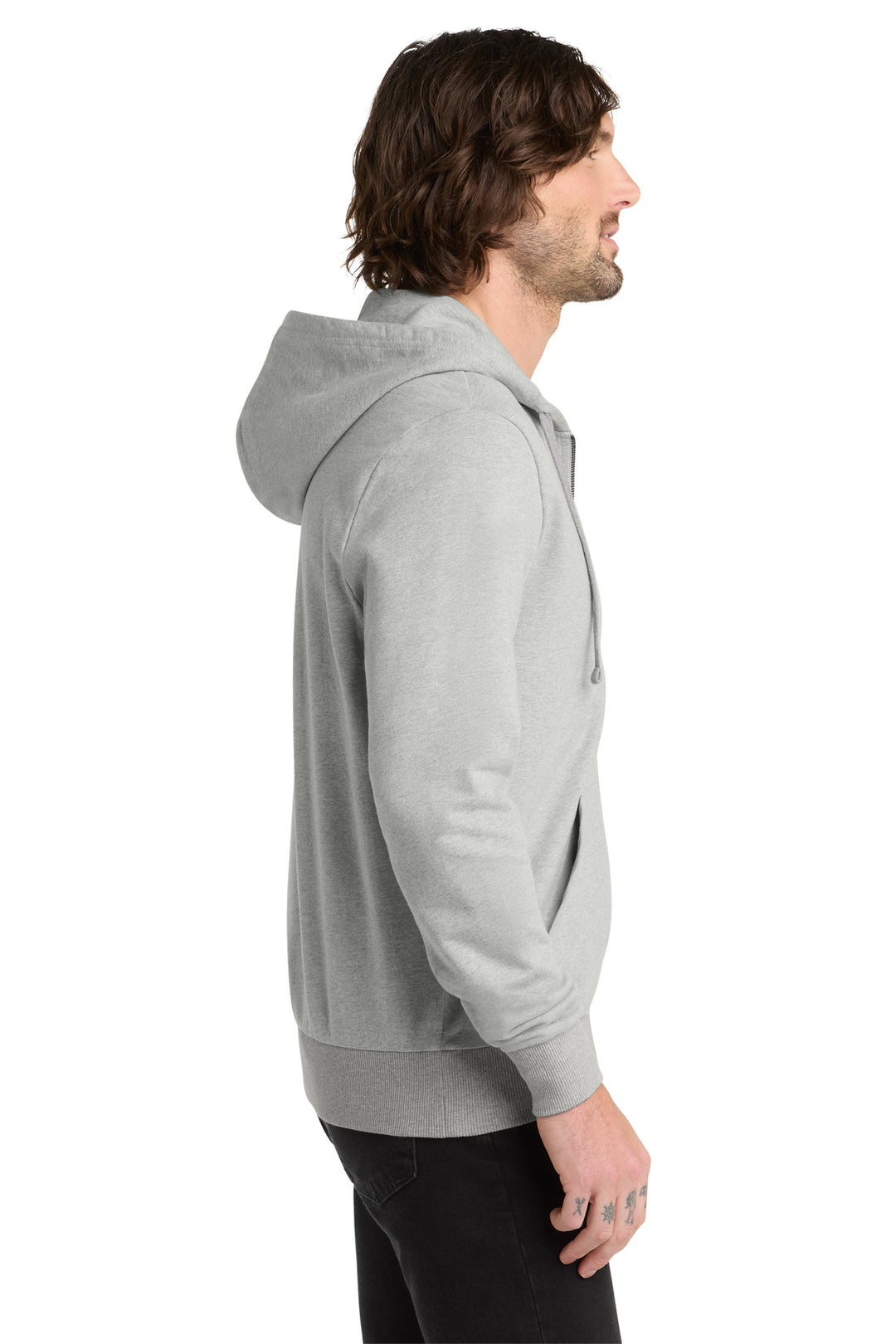 GrntGryHtr Allmade Unisex Organic French Terry Full-Zip Hoodie AL4002