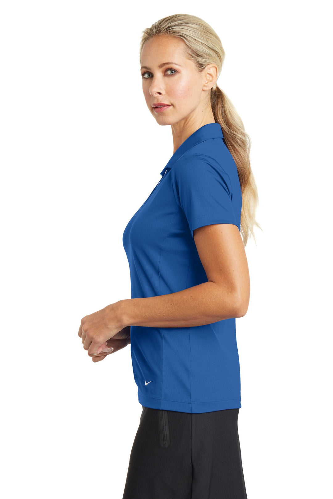 Gym Blue Nike Women's Dri-FIT Vertical Mesh Polo. 637165
