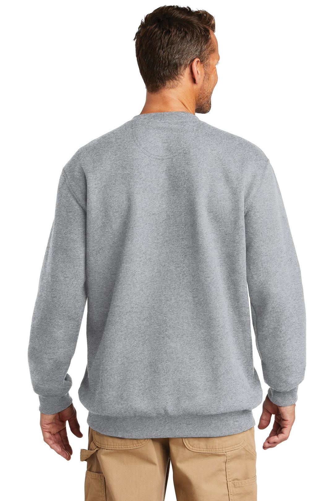 Heather Grey Carhartt Midweight Crewneck Sweatshirt. CTK124