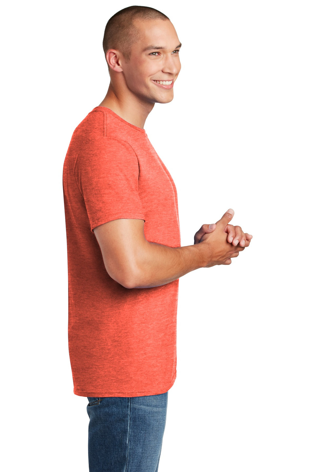 Heather Orange Gildan Softstyle T-Shirt. 64000