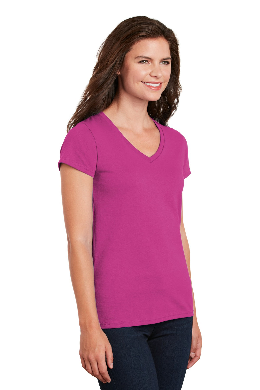 Heliconia Gildan Women's Heavy Cotton 100% Cotton V-Neck T-Shirt. 5V00L