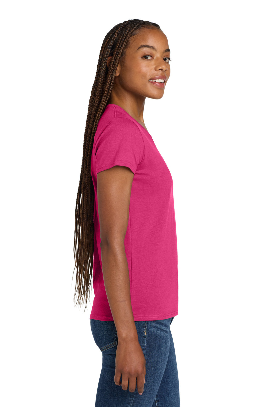 Heliconia Gildan Women's Heavy Cotton 100% Cotton V-Neck T-Shirt. 5V00L