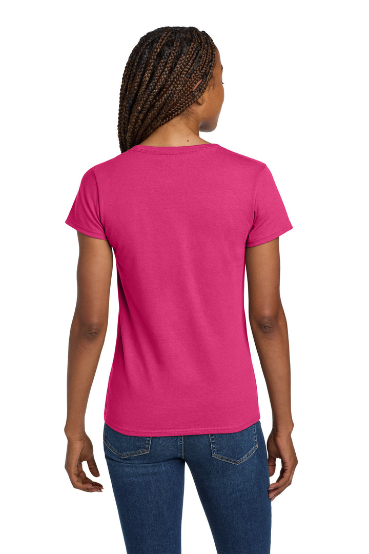 Heliconia Gildan Women's Heavy Cotton 100% Cotton V-Neck T-Shirt. 5V00L