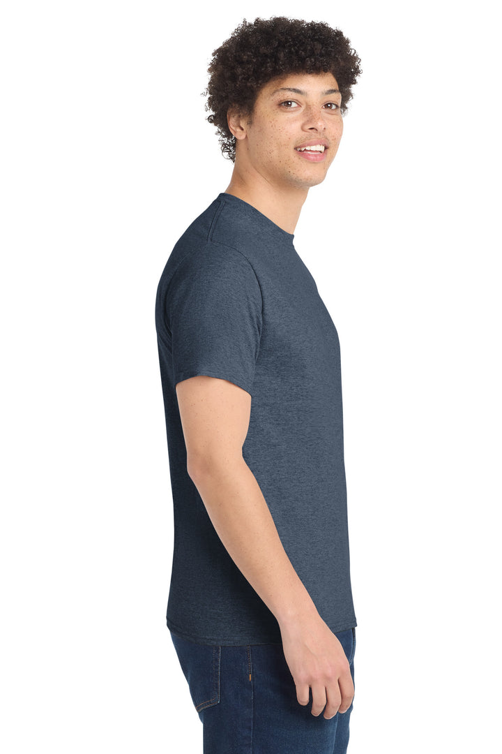 Hthr Navy Port & Company - Core Cotton Tee. PC54
