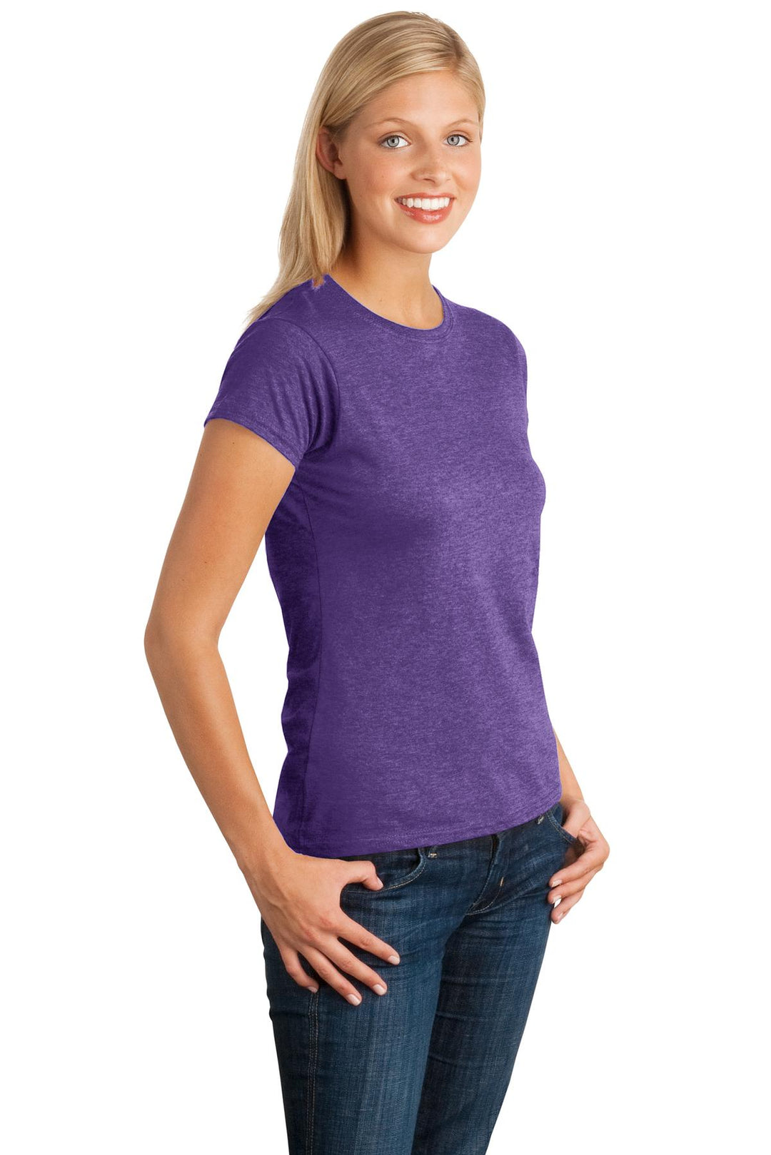 Hthr Purple Gildan Softstyle Women's T-Shirt. 64000L