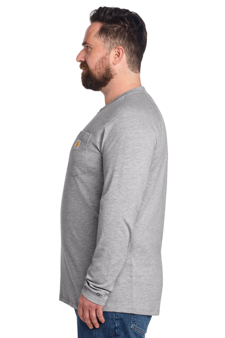 HthrGrey Carhartt Force Long Sleeve Pocket T-Shirt CT106656