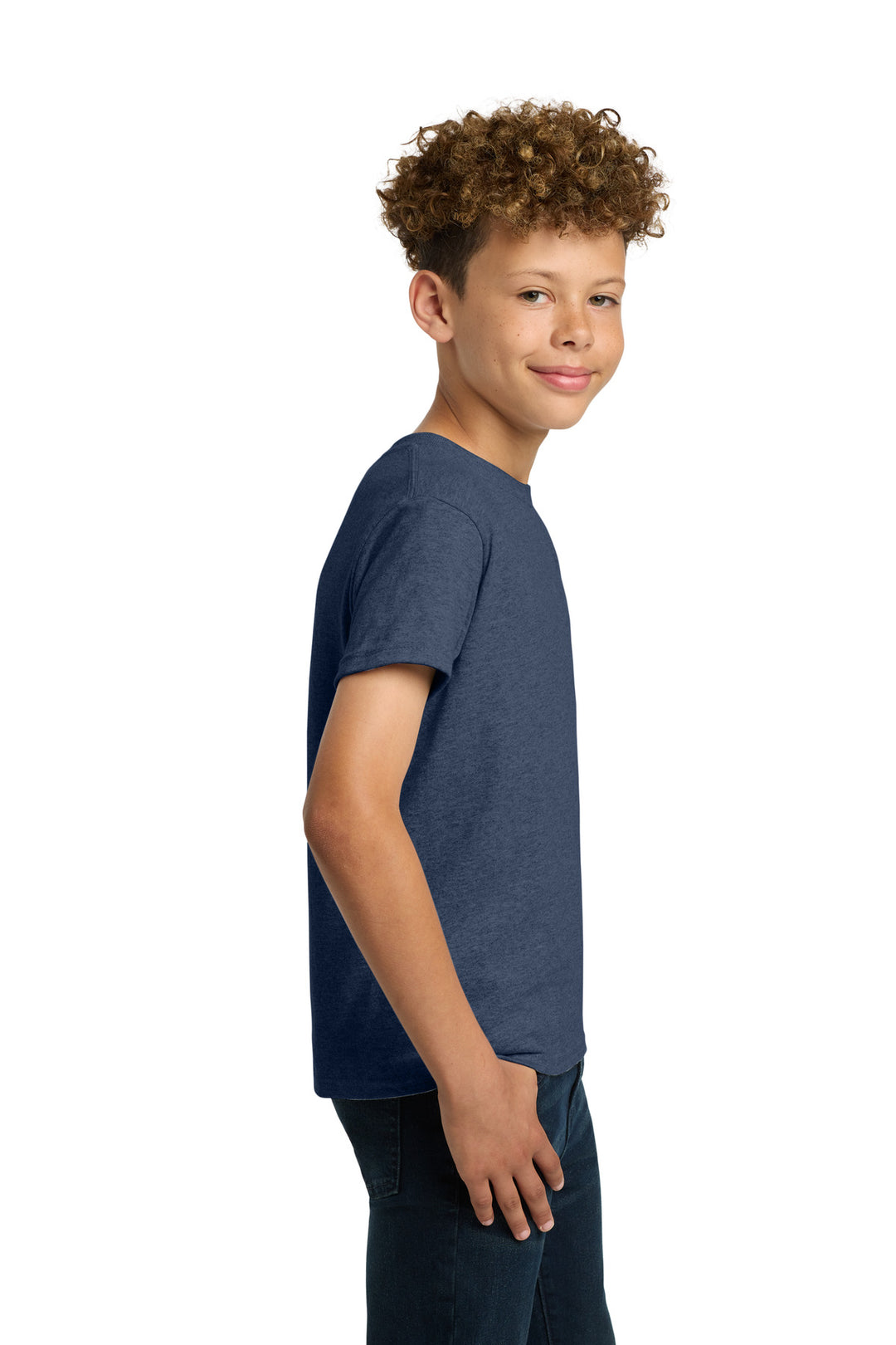 HthrNavy Gildan - Youth Heavy Cotton 100% Cotton T-Shirt. 5000B