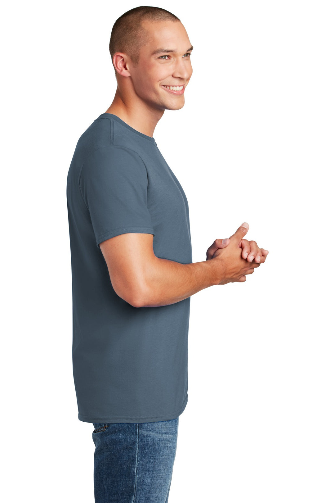 Indigo Blue Gildan Softstyle T-Shirt. 64000