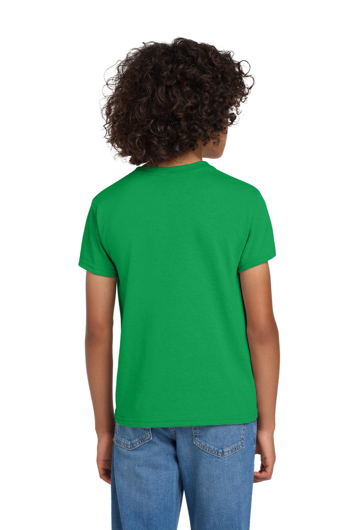 Irish Green Gildan Youth DryBlend 50 Cotton/50 Poly T-Shirt. 8000B