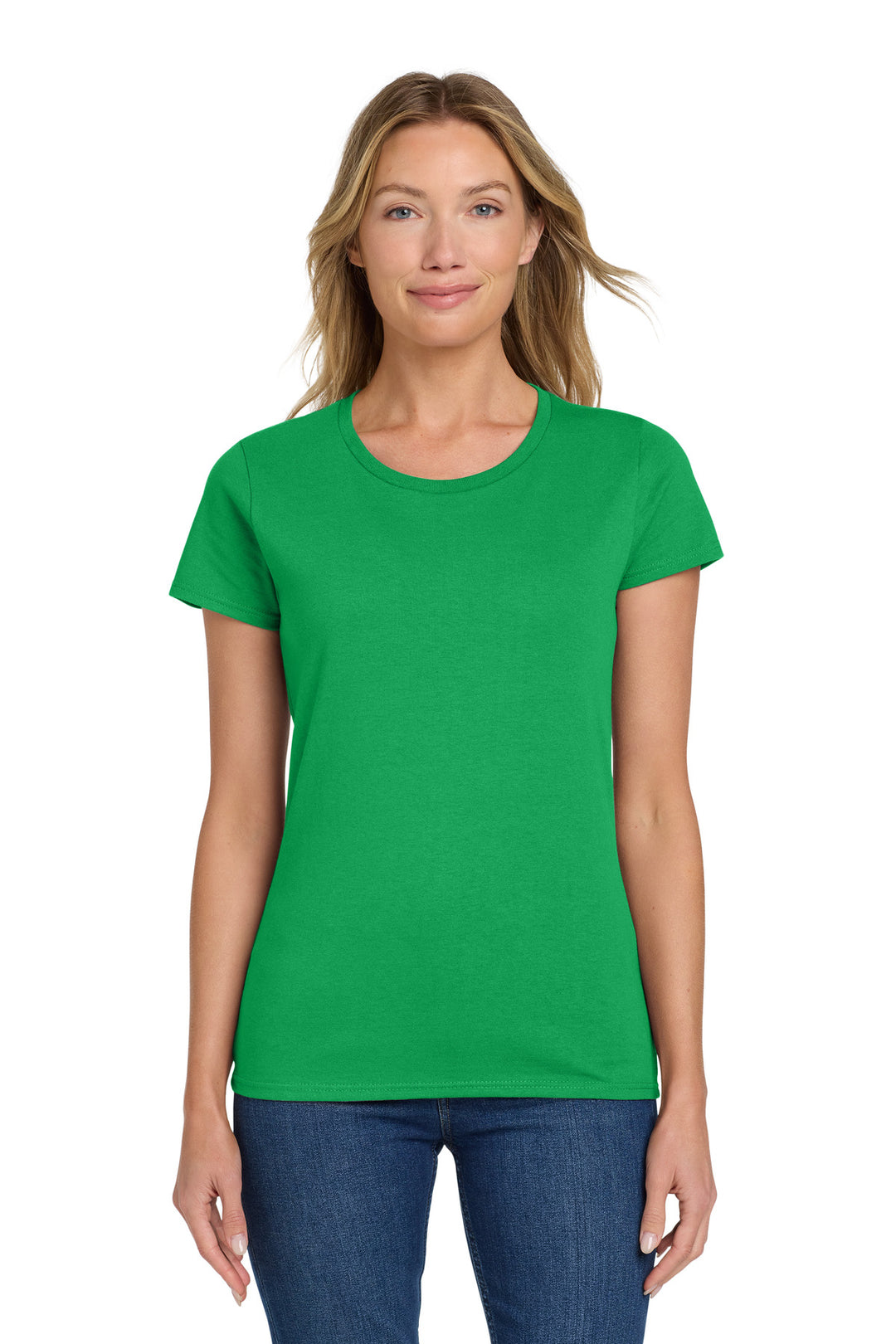IrishGreen Gildan Women's Heavy Cotton 100% Cotton T-Shirt. 5000L