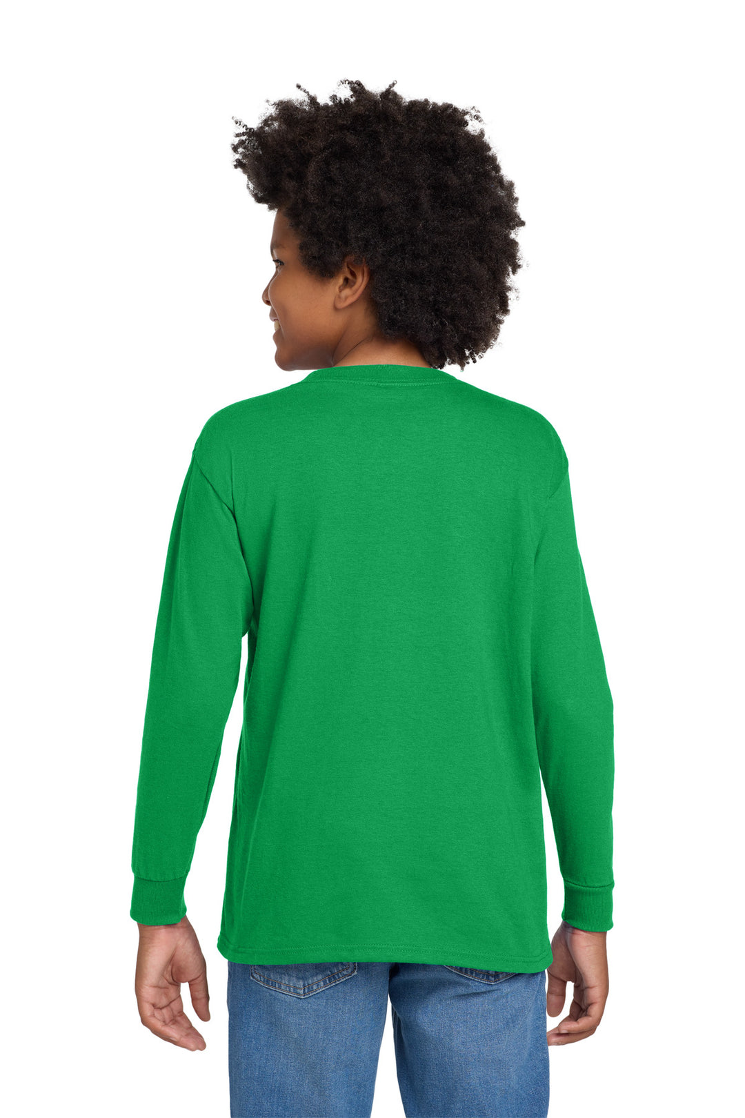 IrishGreen Gildan Youth Heavy Cotton 100% Cotton Long Sleeve T-Shirt. 5400B