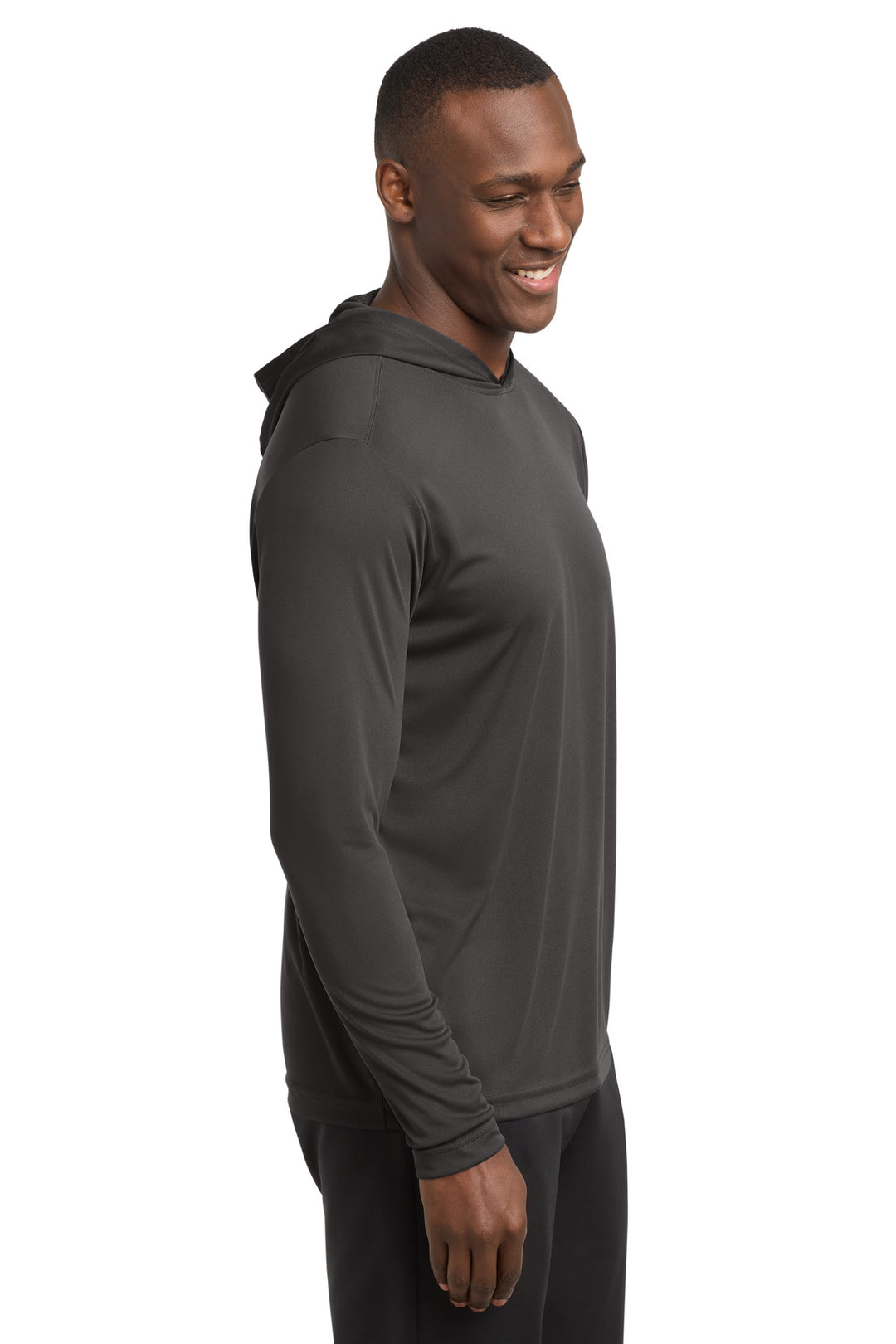 Iron Grey Sport-Tek PosiCharge Competitor Hooded Pullover. ST358