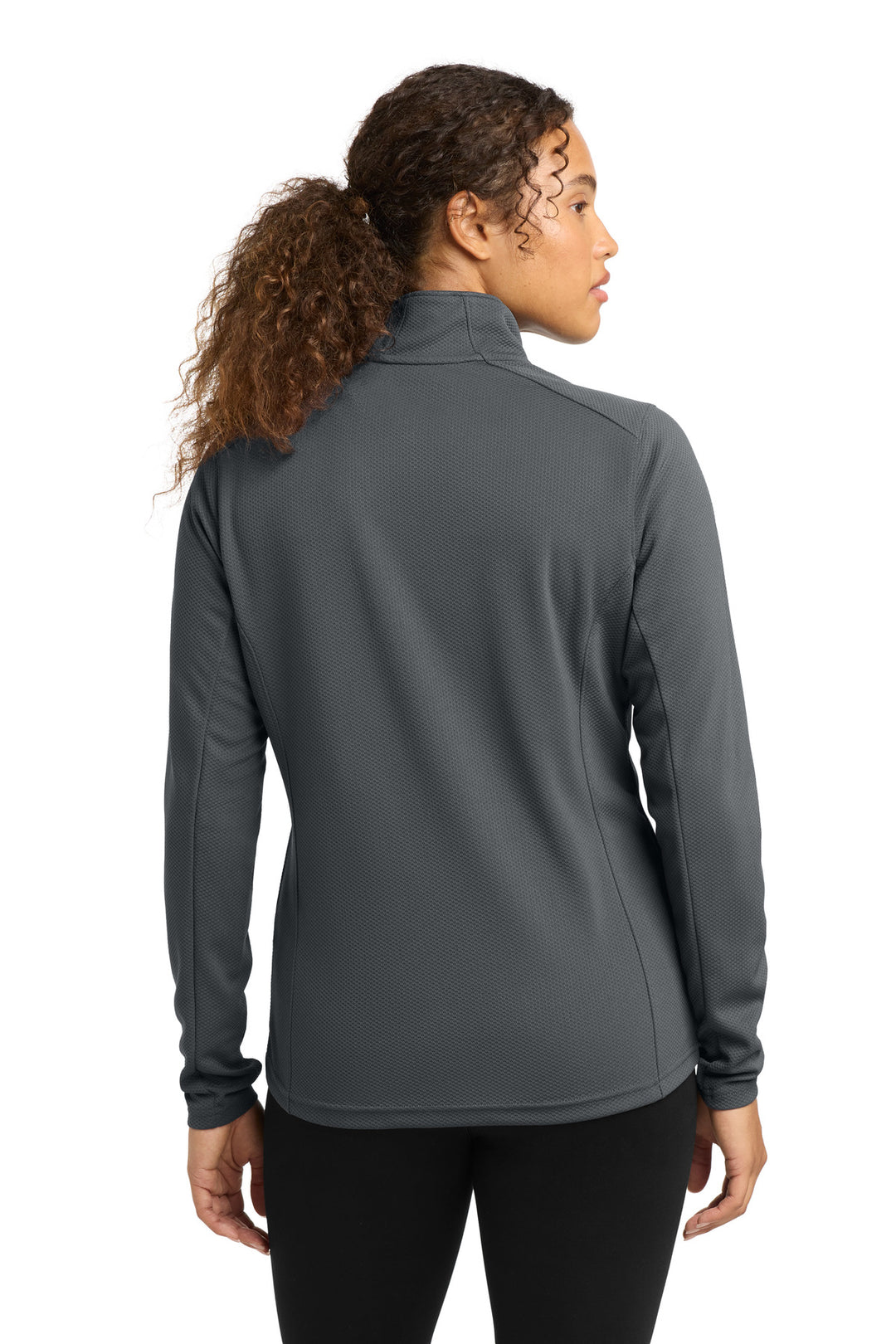 Iron Grey Sport-Tek Women's Sport-Wick Textured 1/4-Zip Pullover. LST860
