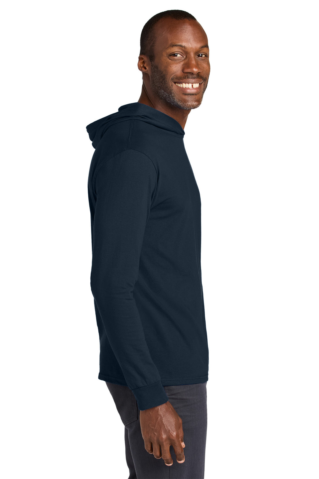 JNavy Jerzees Classics Unisex Cotton Long Sleeve Hooded T-Shirt 363LH