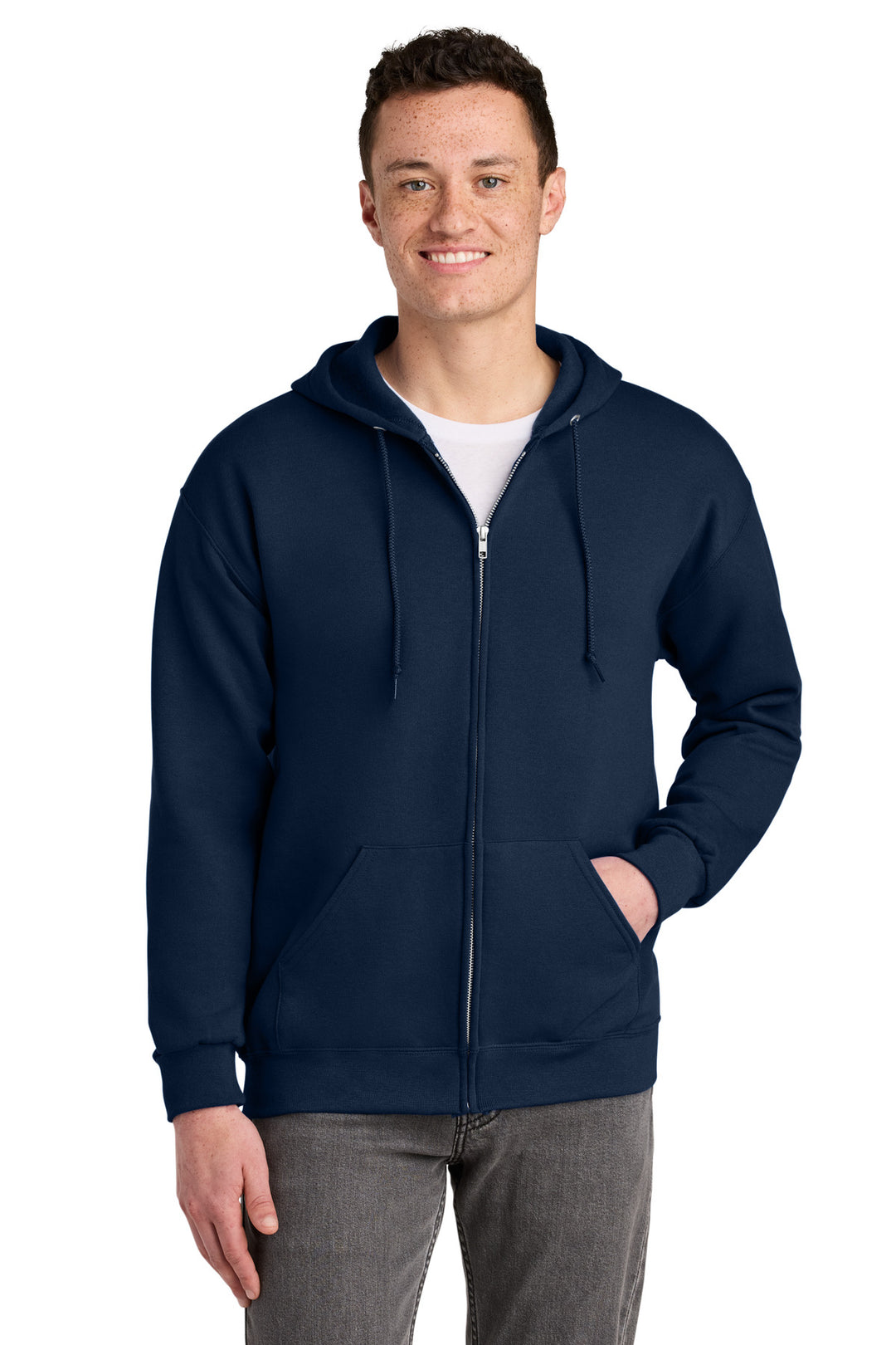 JNavy Jerzees - NuBlend Full-Zip Hooded Sweatshirt. 993M