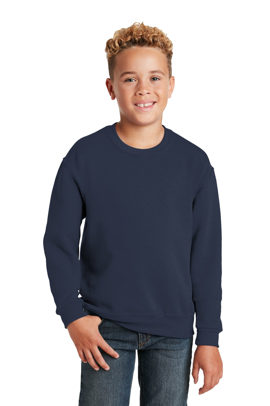 JNavy Jerzees - Youth NuBlend Crewneck Sweatshirt. 562B