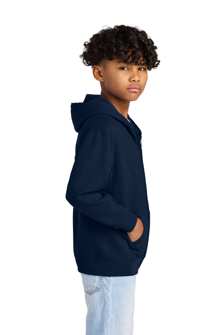 JNavy Jerzees - Youth NuBlend Full-Zip Hooded Sweatshirt. 993B