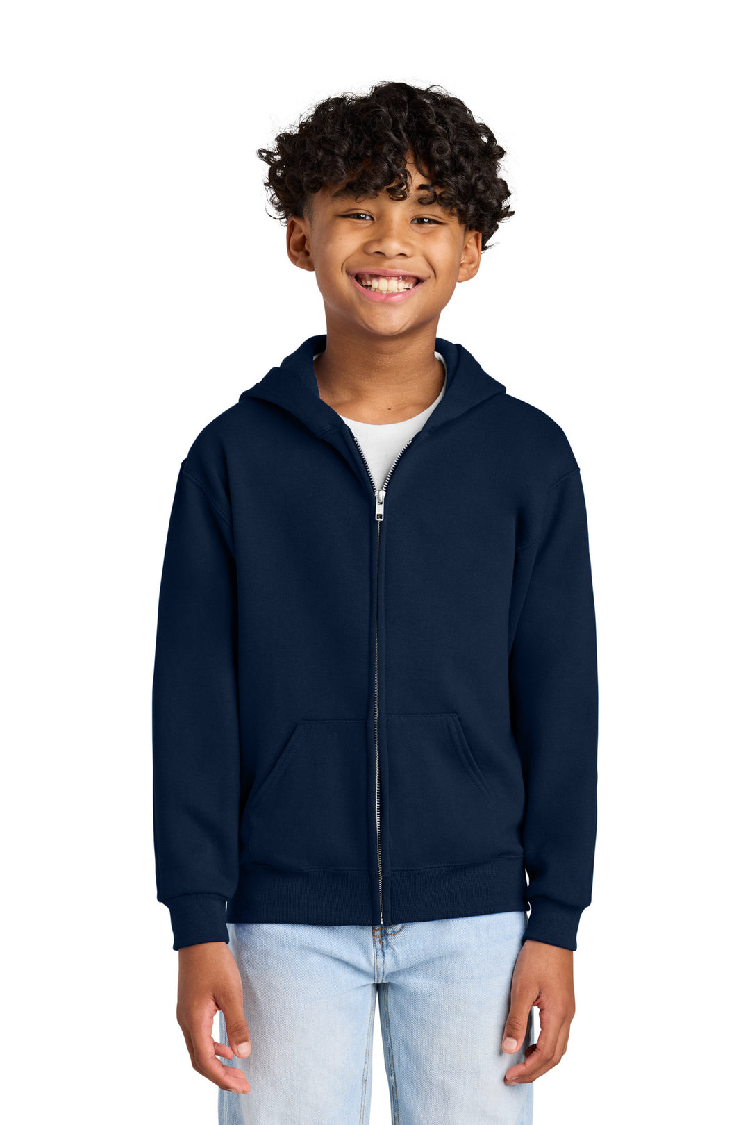 JNavy Jerzees - Youth NuBlend Full-Zip Hooded Sweatshirt. 993B