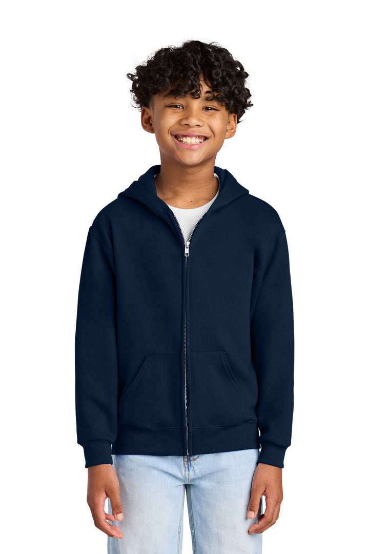 JNavy Jerzees - Youth NuBlend Full-Zip Hooded Sweatshirt. 993B