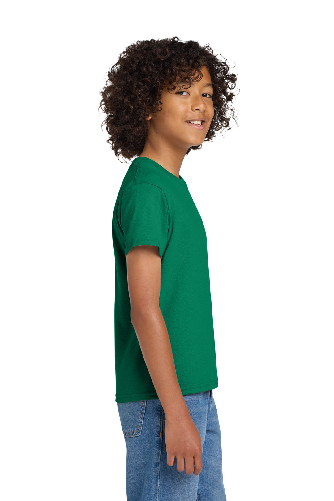 Kelly Green Gildan Youth DryBlend 50 Cotton/50 Poly T-Shirt. 8000B