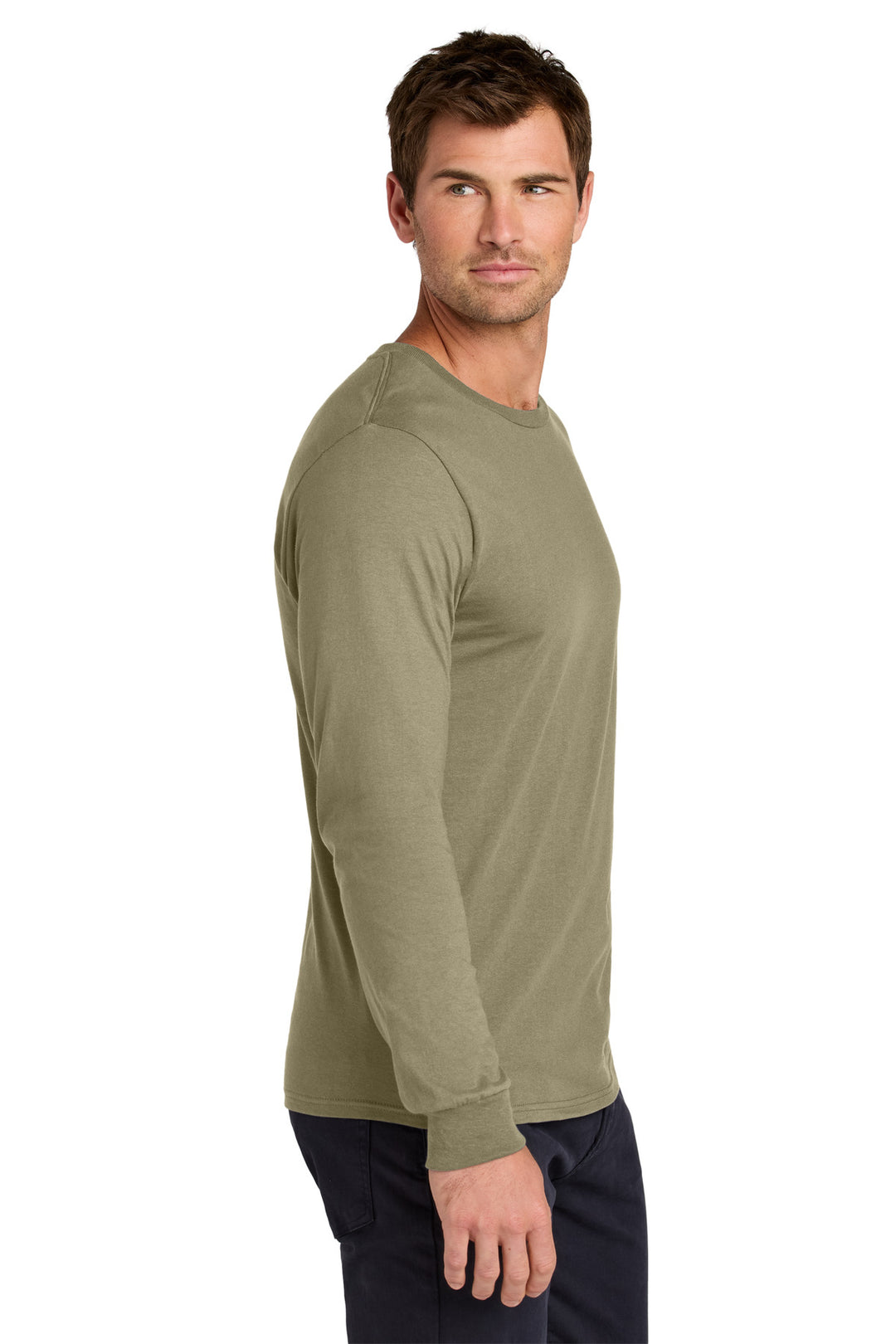 Khaki Jerzees Classics Unisex Cotton Long Sleeve T-Shirt 363L