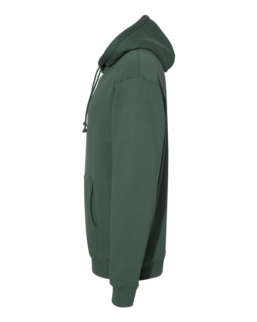 Left View of Alpine Green Heavyweight Hooded Sweatshirt - IND4000