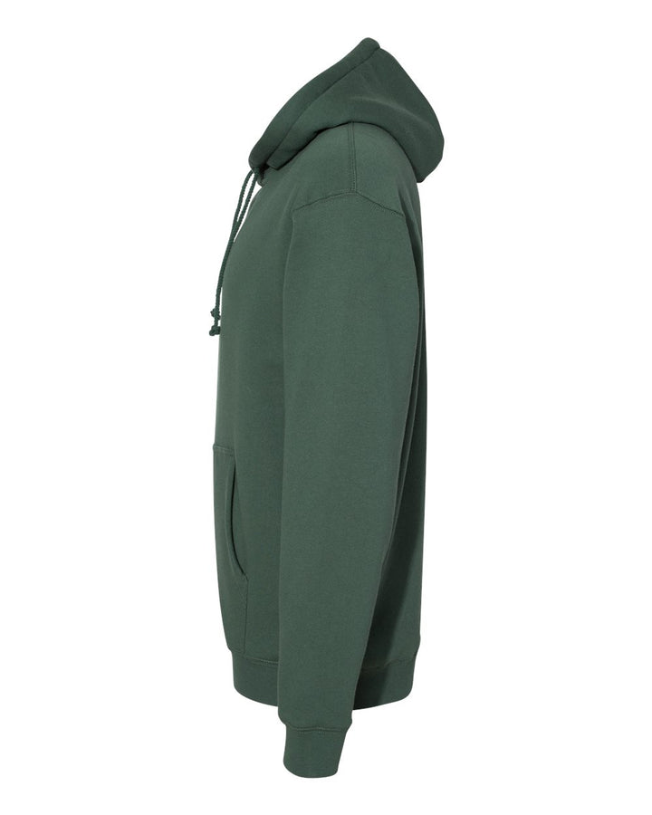 Left View of Alpine Green Heavyweight Hooded Sweatshirt - IND4000