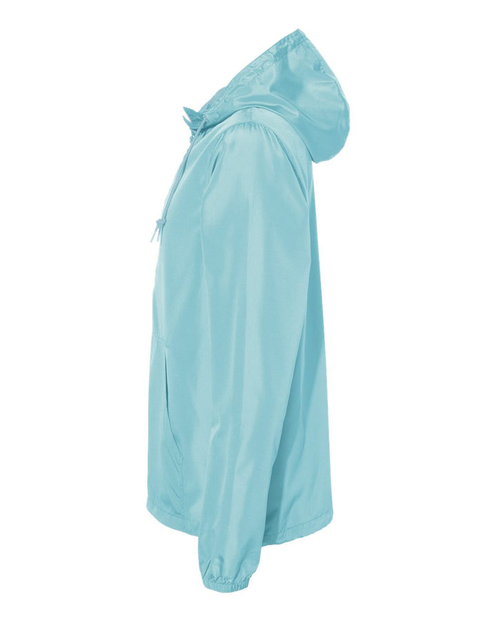 Left View of Aqua Lightweight Quarter-Zip Windbreaker Pullover Jacket - EXP54LWP