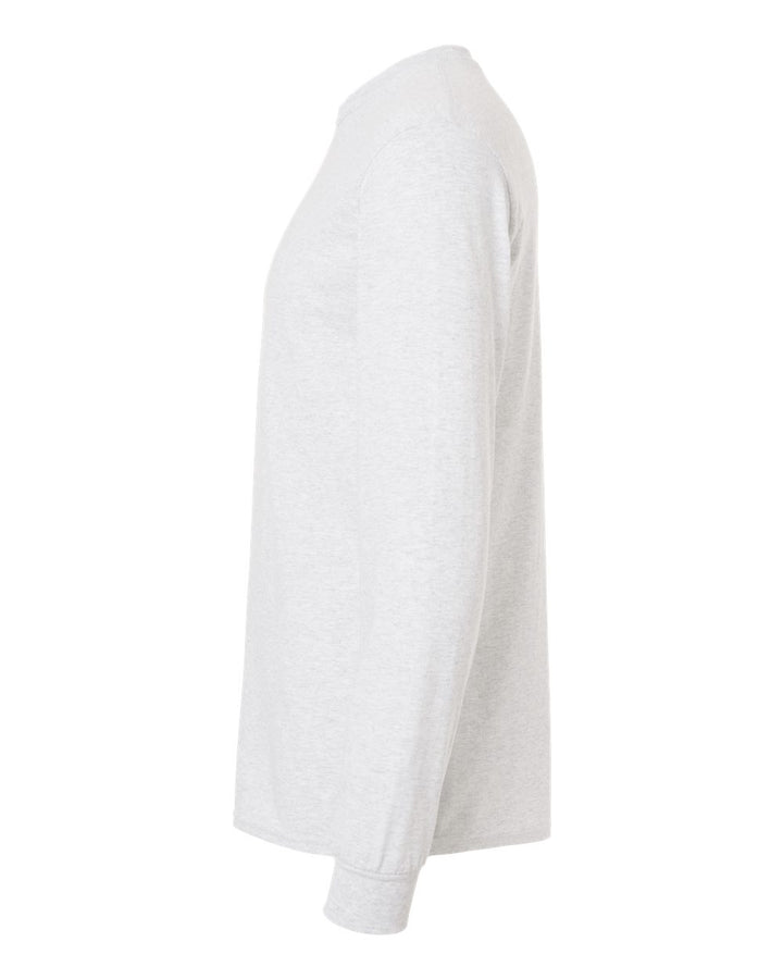 Left View of Ash DryBlend® 50/50 Long Sleeve T-Shirt - 8400
