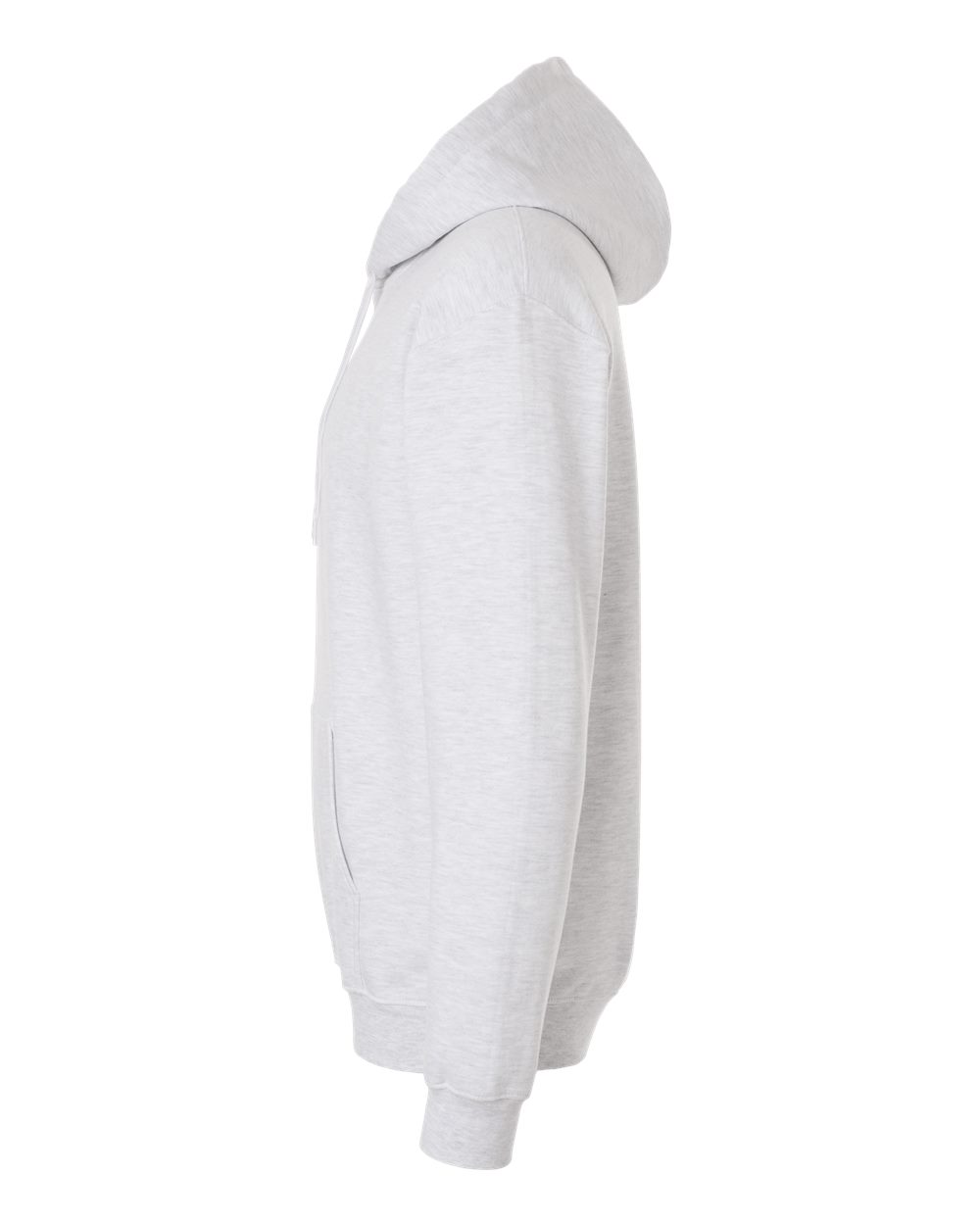 Left View of Ash Grey Softstyle® Midweight Hooded Sweatshirt - SF500