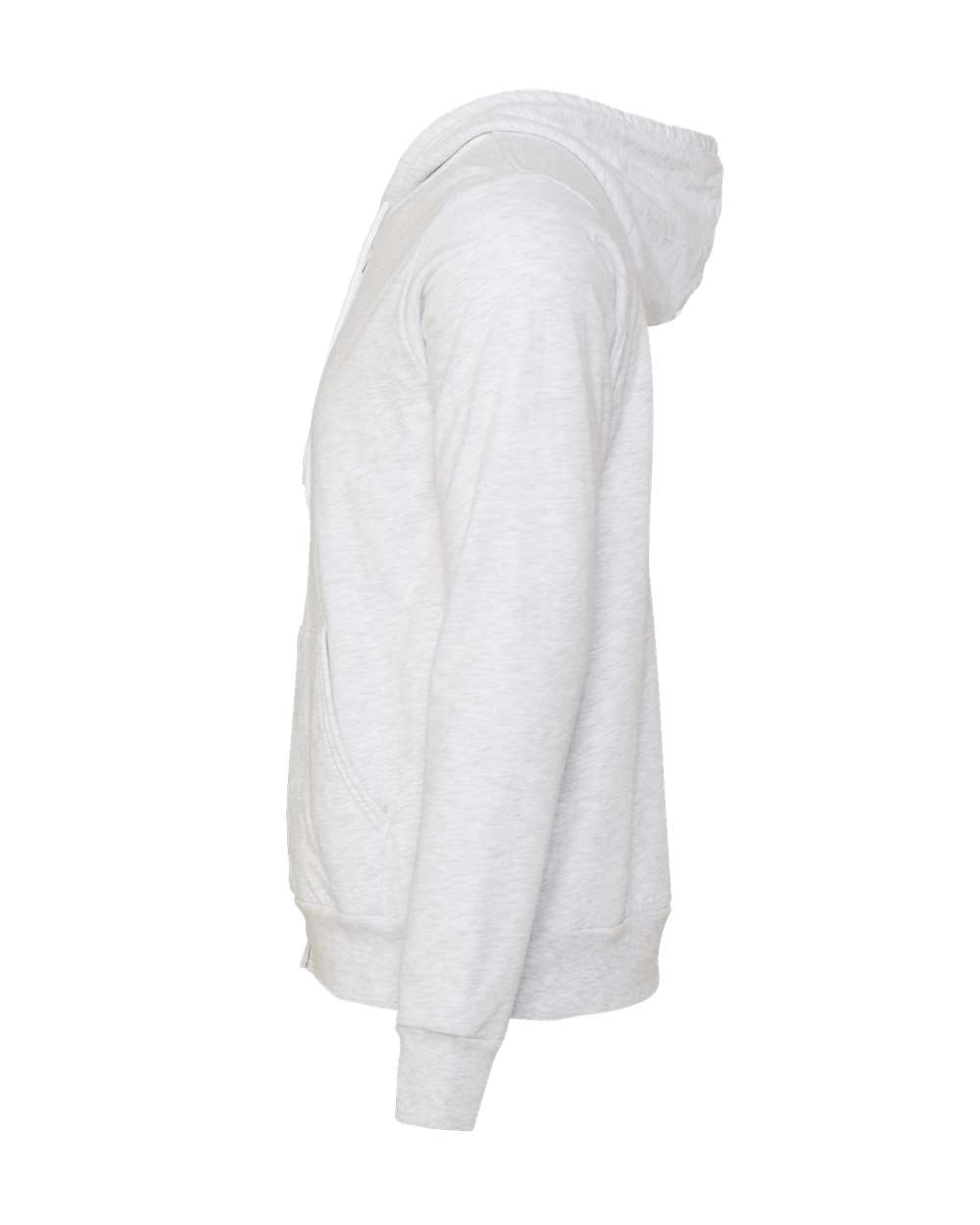 Left View of Ash Sponge Fleece Full-Zip Hoodie - 3739