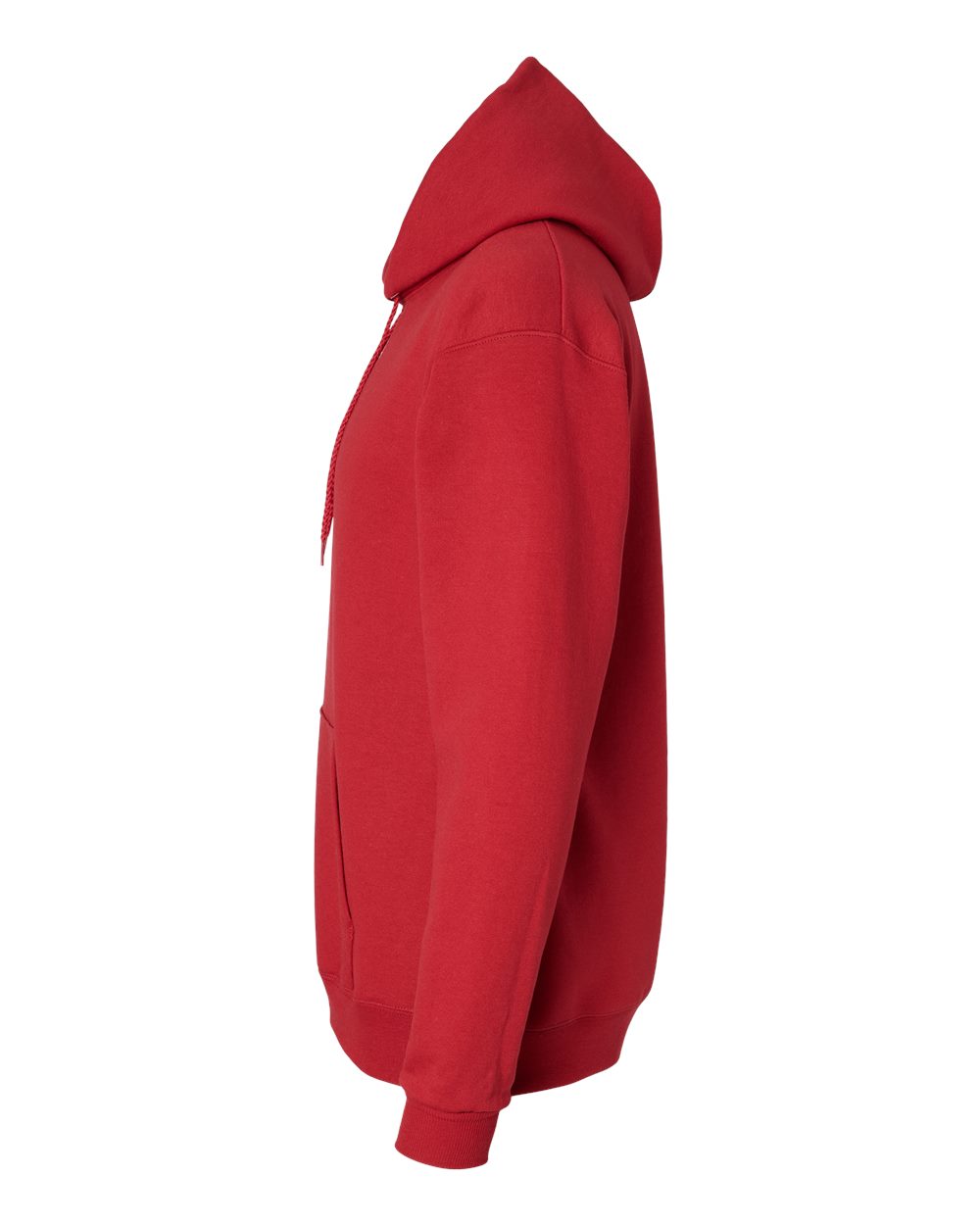Left View of Athletic Crimson Ecosmart® Hooded Sweatshirt - P170