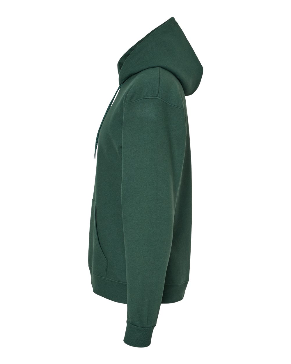 Left View of Athletic Dark Green Ecosmart® Hooded Sweatshirt - P170