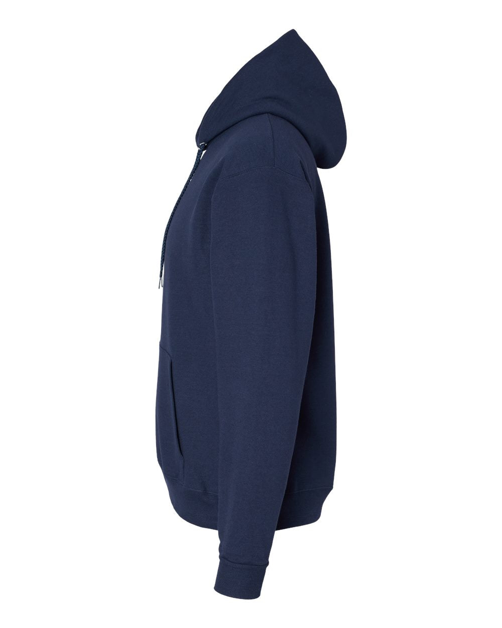 Left View of Athletic Navy Ecosmart® Hooded Sweatshirt - P170
