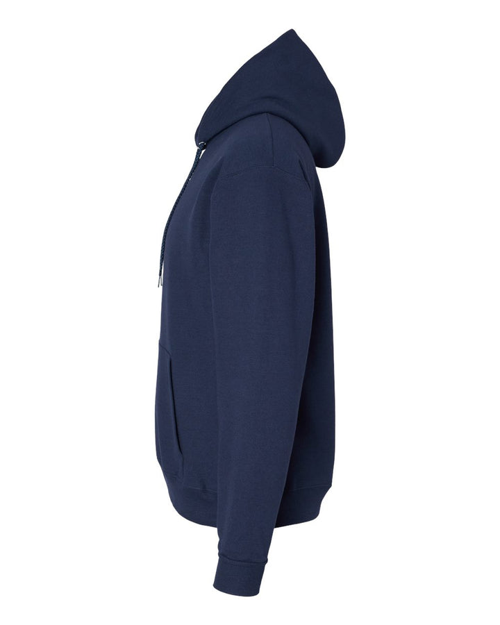 Left View of Athletic Navy Ecosmart® Hooded Sweatshirt - P170