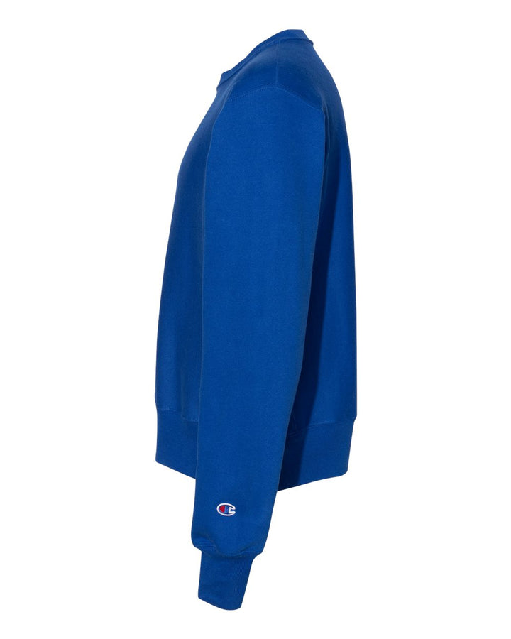 Left View of Athletic Royal Reverse Weave® Crewneck Sweatshirt - S149