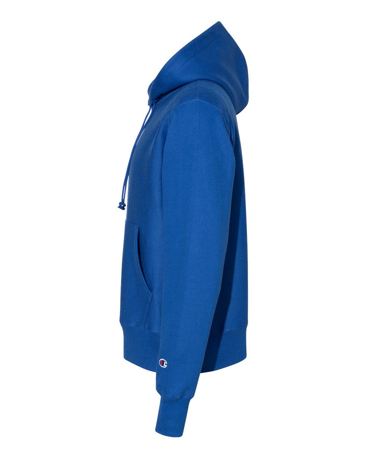 Left View of Athletic Royal Reverse Weave® Hooded Sweatshirt - S101