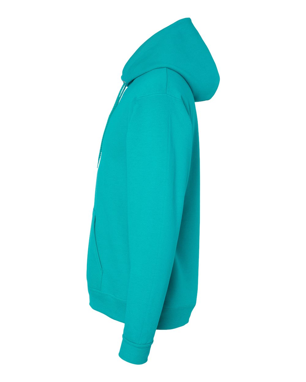 Left View of Athletic Teal Ecosmart® Hooded Sweatshirt - P170