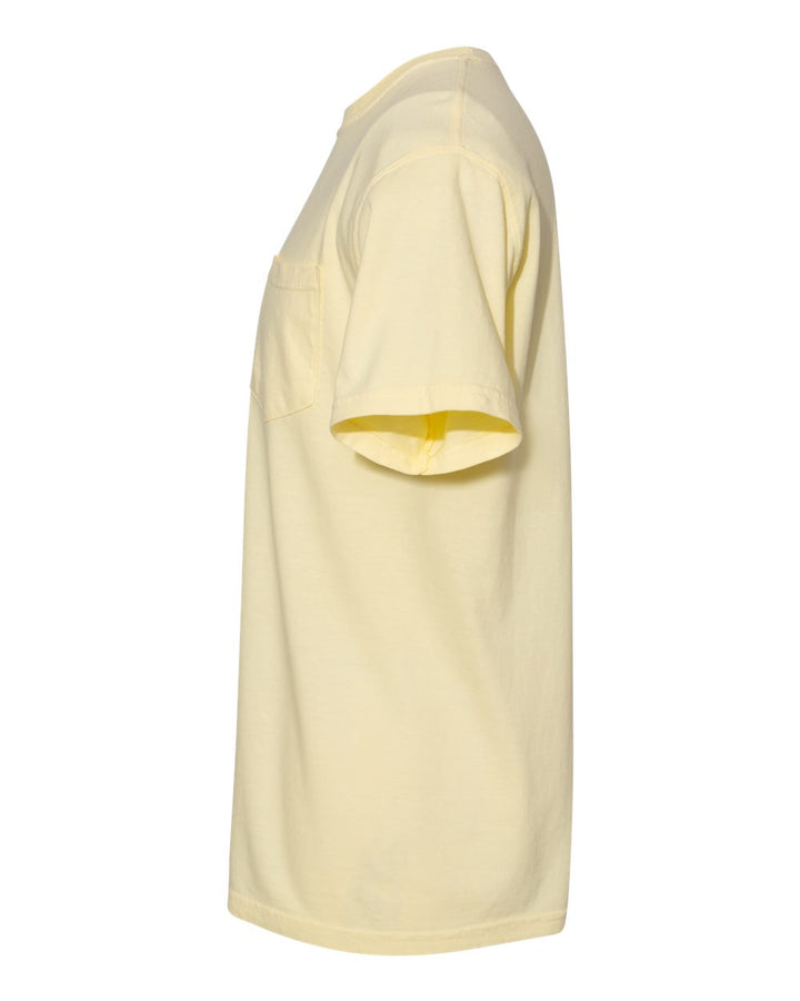 Left View of Banana Garment-Dyed Heavyweight Pocket T-Shirt - 6030