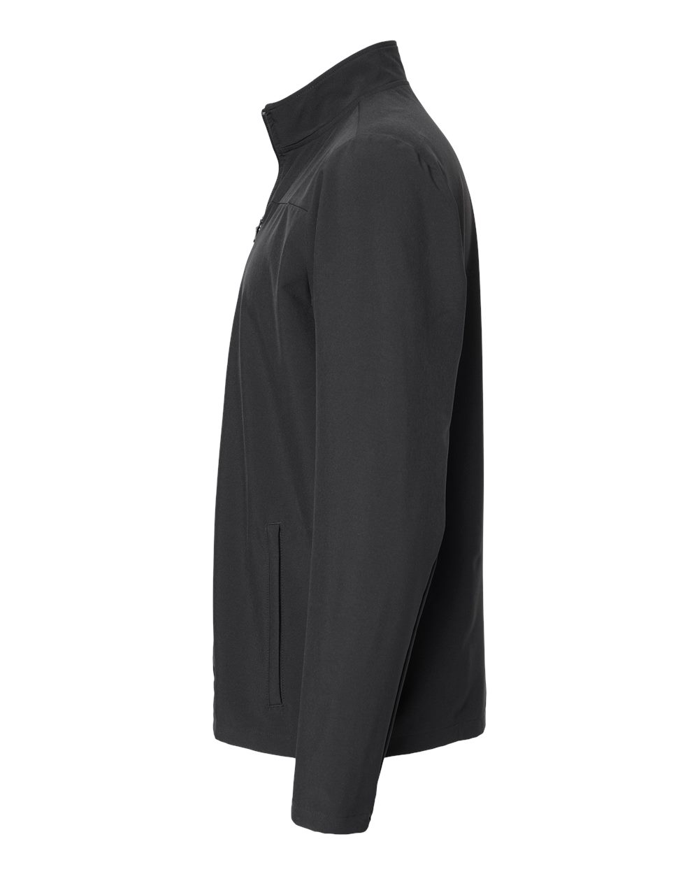 Left View of Black/ Black 3-Stripes Full-Zip Jacket - A267